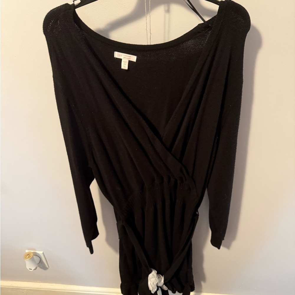 Black Wrap Sweater Dress